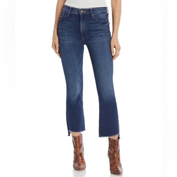 MOTHER The Insider Crop Step Fray Jeans in Sweet and Sassy Size 28 - Picture 1 of 10